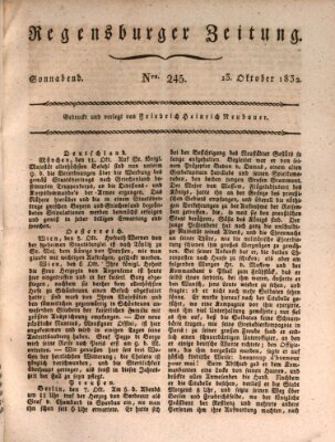 Regensburger Zeitung Samstag 13. Oktober 1832