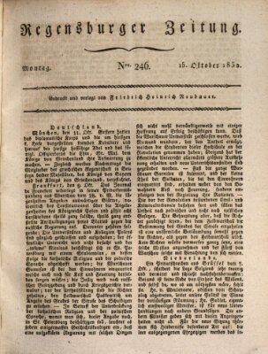 Regensburger Zeitung Montag 15. Oktober 1832