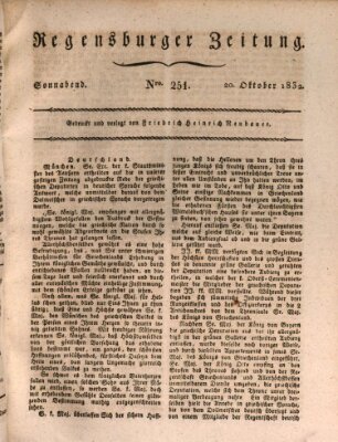 Regensburger Zeitung Samstag 20. Oktober 1832