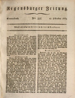 Regensburger Zeitung Samstag 27. Oktober 1832