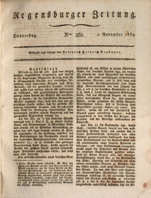 Regensburger Zeitung Donnerstag 1. November 1832