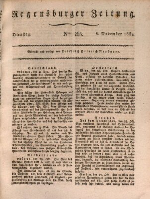 Regensburger Zeitung Dienstag 6. November 1832