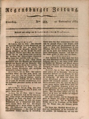 Regensburger Zeitung Dienstag 27. November 1832