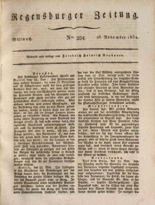 Regensburger Zeitung Mittwoch 28. November 1832