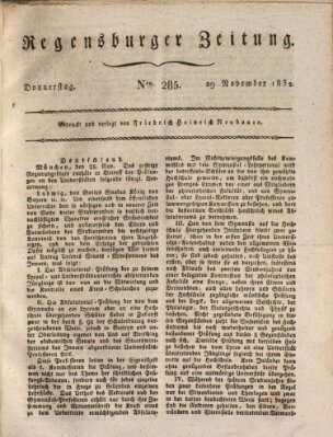 Regensburger Zeitung Donnerstag 29. November 1832