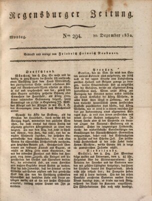 Regensburger Zeitung Montag 10. Dezember 1832