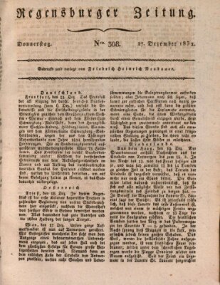 Regensburger Zeitung Donnerstag 27. Dezember 1832