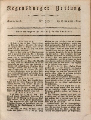 Regensburger Zeitung Samstag 29. Dezember 1832