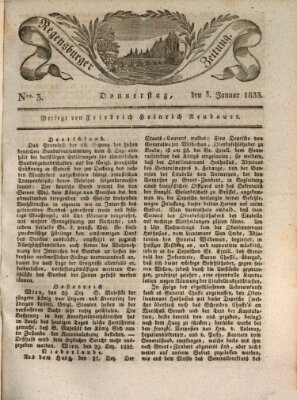 Regensburger Zeitung Donnerstag 3. Januar 1833