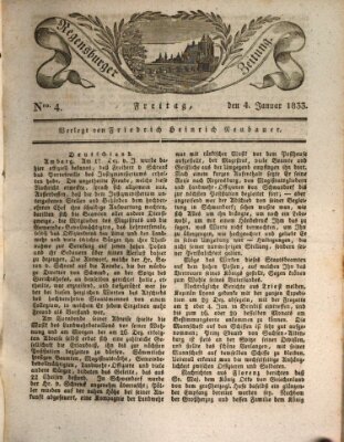 Regensburger Zeitung Freitag 4. Januar 1833