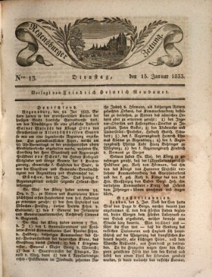 Regensburger Zeitung Dienstag 15. Januar 1833