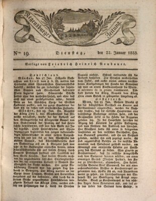 Regensburger Zeitung Dienstag 22. Januar 1833