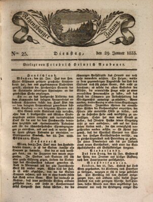 Regensburger Zeitung Dienstag 29. Januar 1833