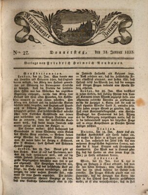 Regensburger Zeitung Donnerstag 31. Januar 1833