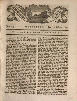 Regensburger Zeitung Samstag 16. Februar 1833