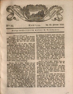 Regensburger Zeitung Montag 18. Februar 1833