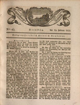 Regensburger Zeitung Dienstag 19. Februar 1833