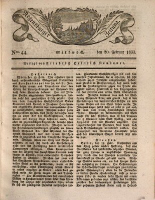 Regensburger Zeitung Mittwoch 20. Februar 1833