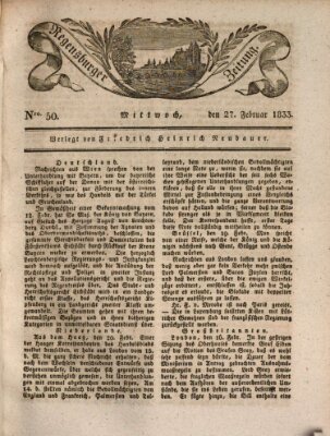 Regensburger Zeitung Mittwoch 27. Februar 1833