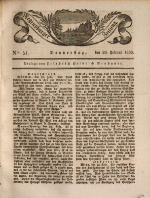 Regensburger Zeitung Donnerstag 28. Februar 1833