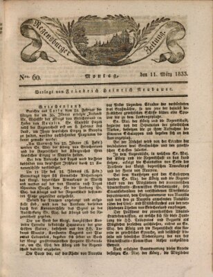 Regensburger Zeitung Montag 11. März 1833