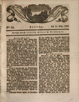 Regensburger Zeitung Freitag 15. März 1833