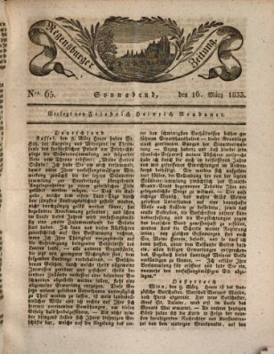 Regensburger Zeitung Samstag 16. März 1833