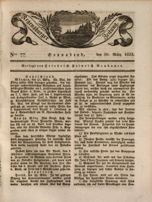 Regensburger Zeitung Samstag 30. März 1833