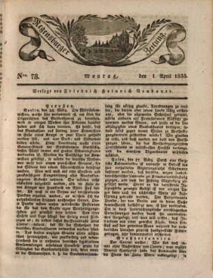 Regensburger Zeitung Montag 1. April 1833