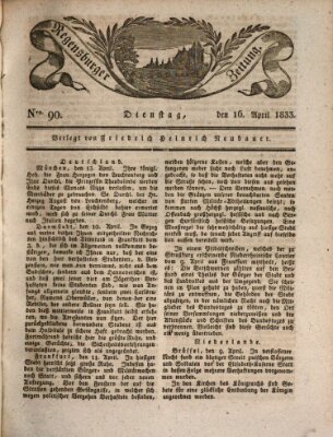 Regensburger Zeitung Dienstag 16. April 1833