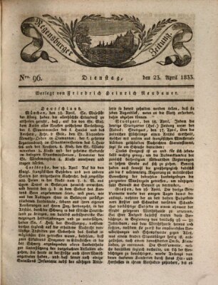 Regensburger Zeitung Dienstag 23. April 1833