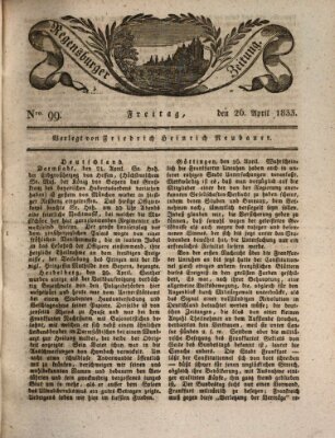 Regensburger Zeitung Freitag 26. April 1833