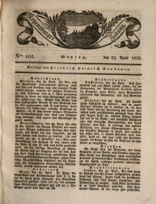 Regensburger Zeitung Montag 29. April 1833