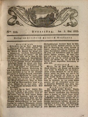 Regensburger Zeitung Donnerstag 2. Mai 1833