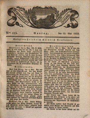 Regensburger Zeitung Montag 13. Mai 1833