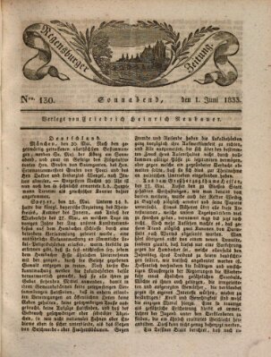 Regensburger Zeitung Samstag 1. Juni 1833