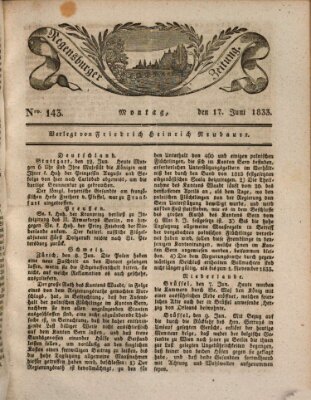 Regensburger Zeitung Montag 17. Juni 1833