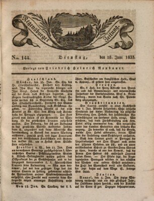 Regensburger Zeitung Dienstag 18. Juni 1833