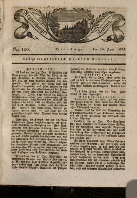 Regensburger Zeitung Dienstag 25. Juni 1833