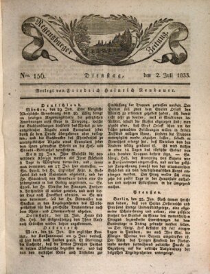 Regensburger Zeitung Dienstag 2. Juli 1833