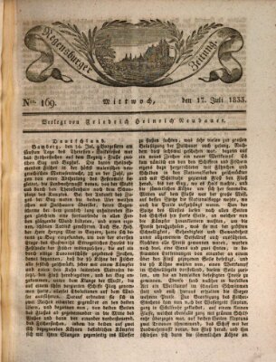 Regensburger Zeitung Mittwoch 17. Juli 1833