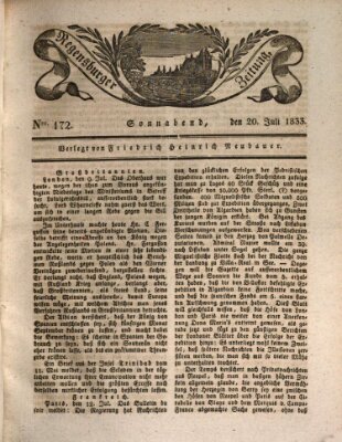 Regensburger Zeitung Samstag 20. Juli 1833