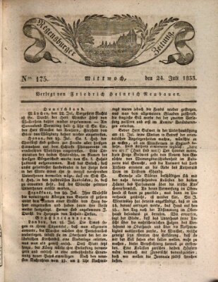 Regensburger Zeitung Mittwoch 24. Juli 1833