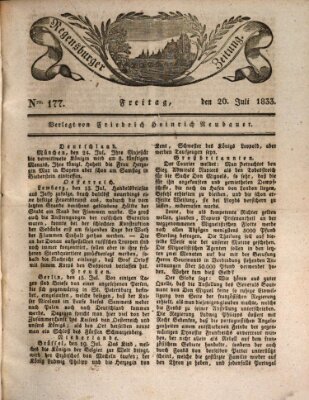 Regensburger Zeitung Freitag 26. Juli 1833