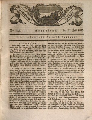 Regensburger Zeitung Samstag 27. Juli 1833