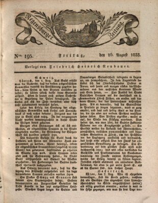 Regensburger Zeitung Freitag 16. August 1833