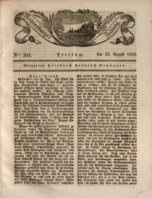 Regensburger Zeitung Freitag 23. August 1833