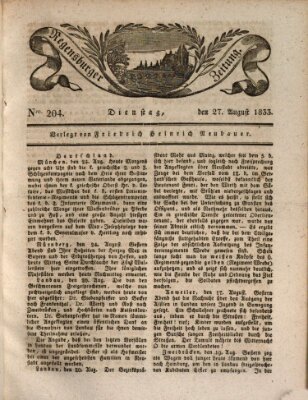 Regensburger Zeitung Dienstag 27. August 1833