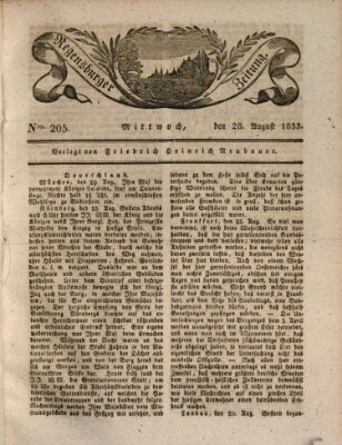 Regensburger Zeitung Mittwoch 28. August 1833