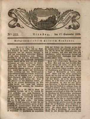 Regensburger Zeitung Dienstag 17. September 1833